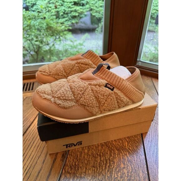 New Teva ReEmber Moc Fleece Mule Shoes Sand Dune Brown Womens US Size 6 - Picture 2 of 8